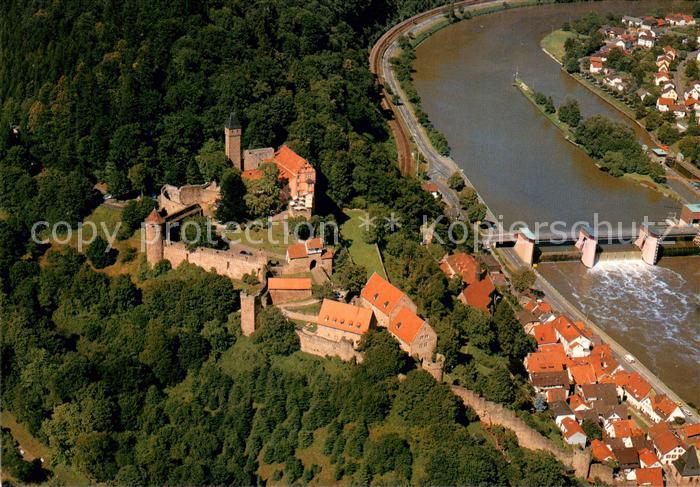 Hirschhorn Neckar Schloss Hotel Burg Fliegeraufnahme