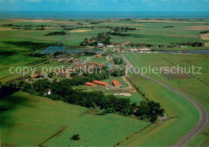 Tammensiel Kurzentrum Hafen Nordseeinsel Fliegeraufnahme