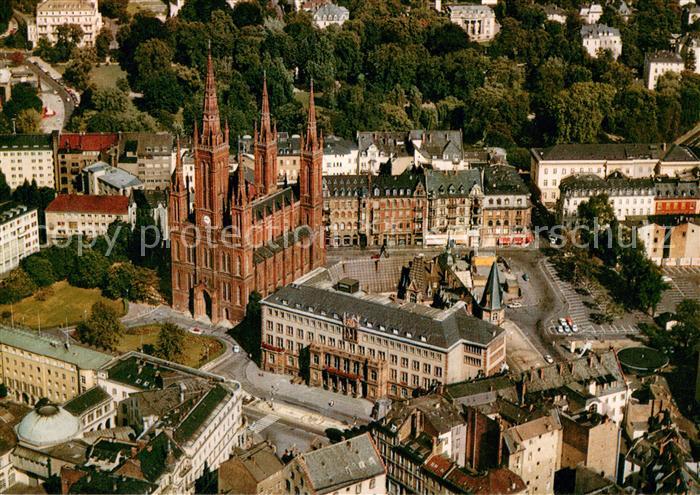 Wiesbaden Zentrum Kirche Fliegeraufnahme