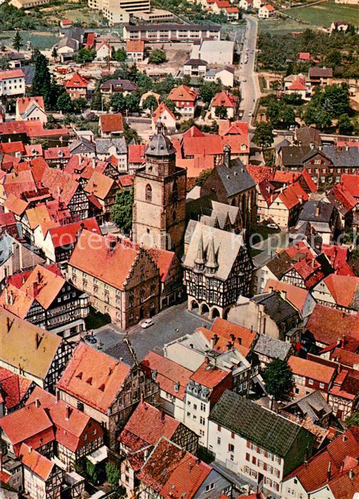 Alsfeld Zentrum Rathaus Walpurgiskirche Weinhaus Fliegeraufnahme