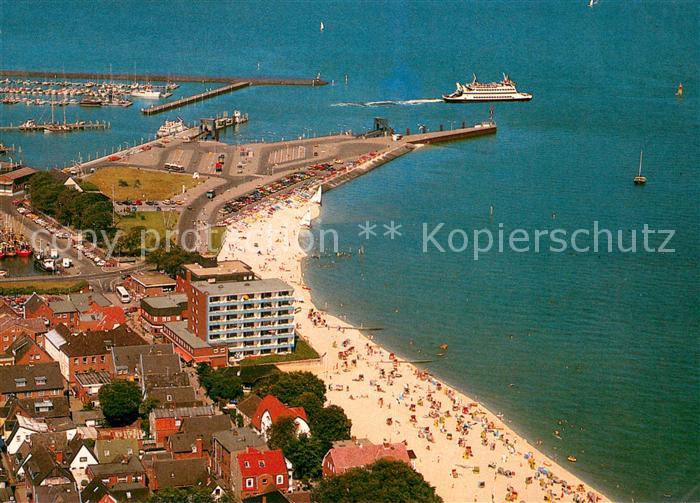 Wyk Foehr Nordseeheilbad Hafen Strand Fliegeraufnahme