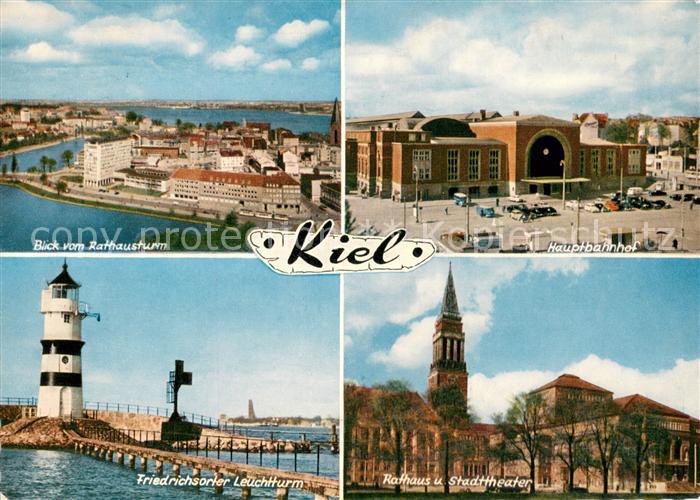 Kiel Panorama Blick vom Rathausturm Hauptbahnhof Rathaus Stadttheater Friedrichs