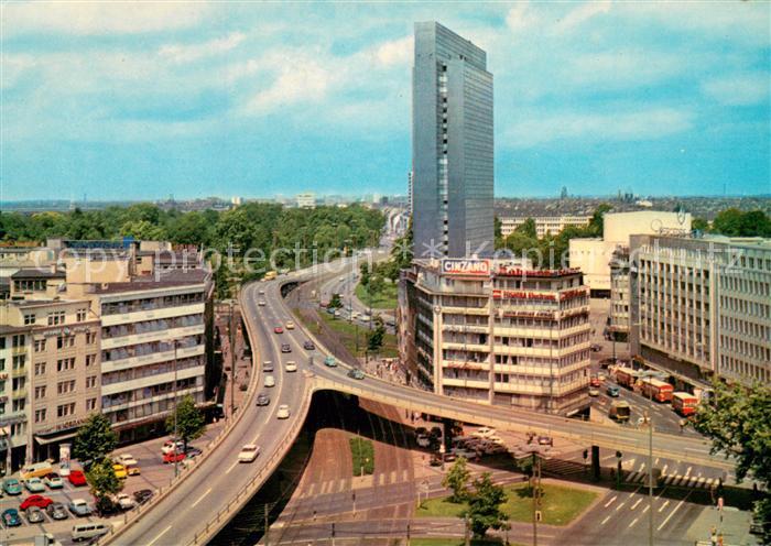 Duesseldorf Hochstrasse und Thyssenhaus Hochhaus