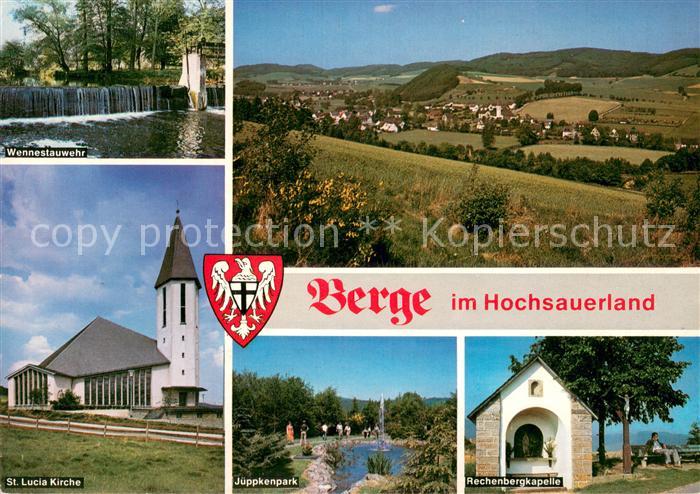Berge Meschede Wennestauwehr St. Lucia Kirche Jueppkenpark Rechenbergkapelle Lan