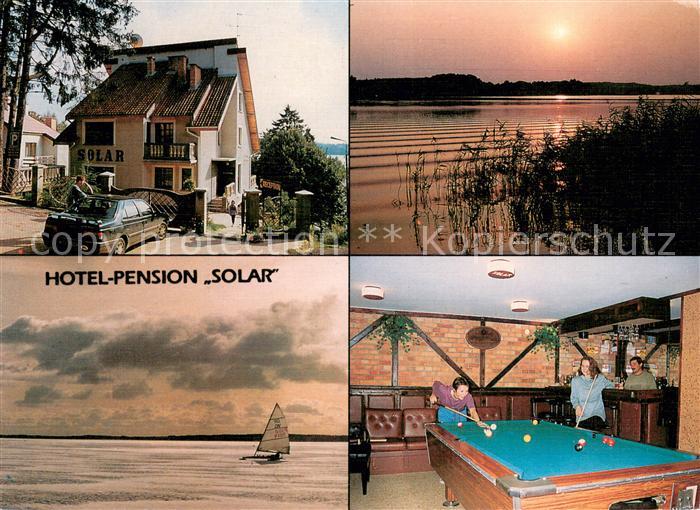 Mragowo Sensburg Hotel Pension Solar Billard Uferpartie am See Segeln