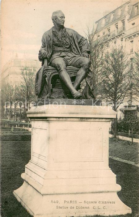 Paris Square d_Anvers Statue de Diderot Monum