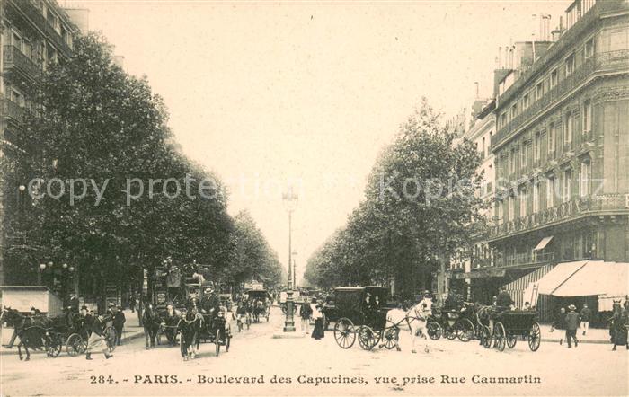 Paris Boulevard des Capucines vue prise de la Ruue Caumartin