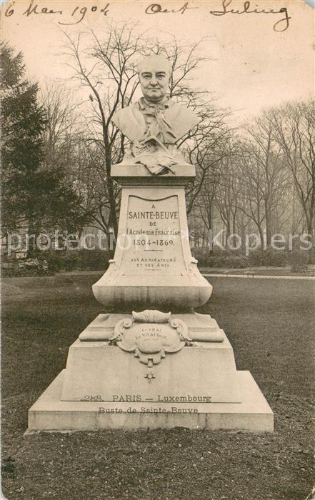 Paris Buste de Sainte Beuve Monument au Jardin du Luxembourg