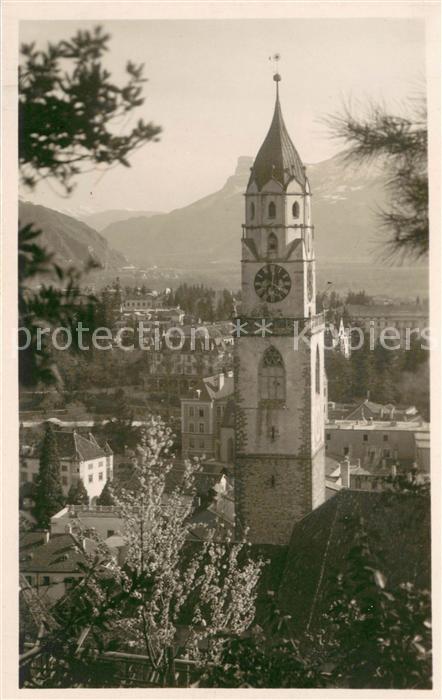 Merano Meran Torre parrocchiale verso Mendoia