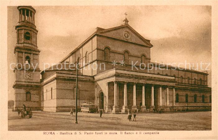 Roma Rom Basilica di San Paolo fuori le mura Il fianco e il campanile