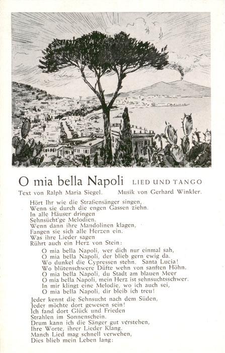 Napoli Neapel O mia bella Napoli Lied und Tango Panorama Kuenstlerkarte