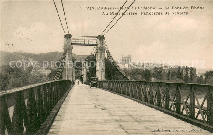 Viviers sur Rhone Pont du Rhône et vue sur la ville