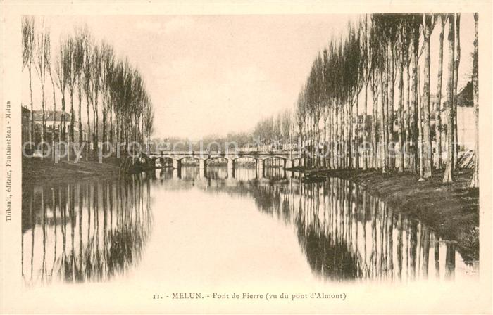 Melun Seine et Marne Pont de Pierre vu du Pont d Almont