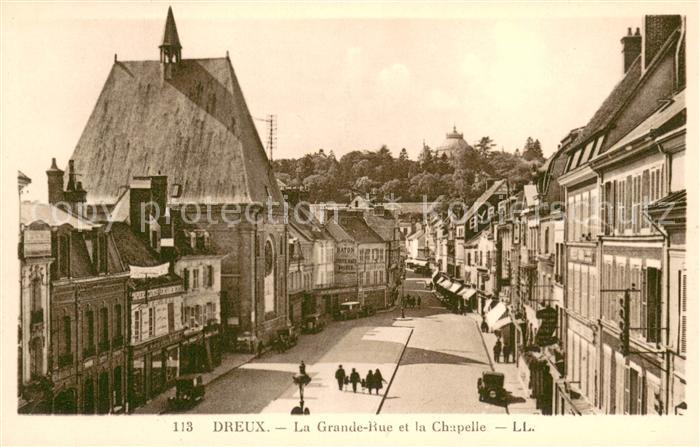 Dreux Grande Rue et la chapelle
