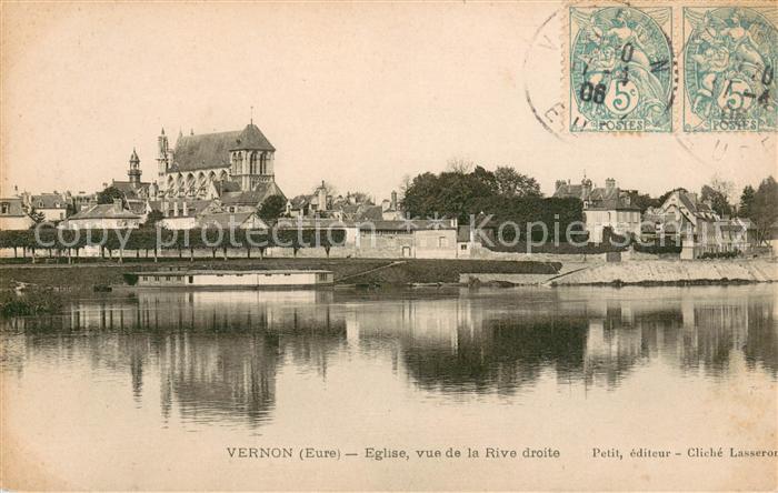 Vernon Eure Eglise vue de la rive droite