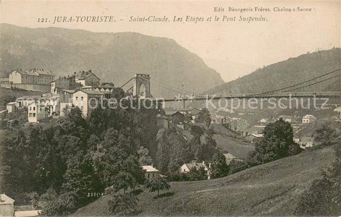 Saint-Claude Jura Les Etapes et le pont suspendu
