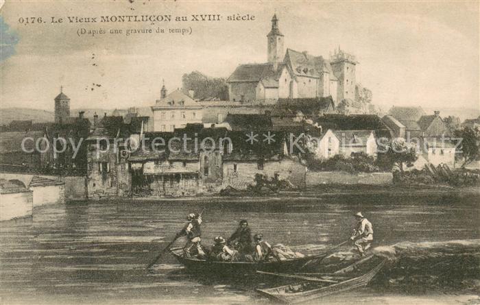 Montlucon au XVIIIe siècle Gravure Kuenstlerkarte
