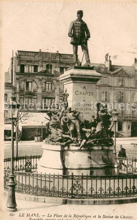 Le Mans Sarthe Place de la République Statue de Chanzy