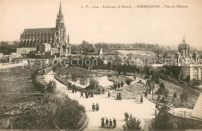 Bonsecours 76 Vue du plateau Eglise
