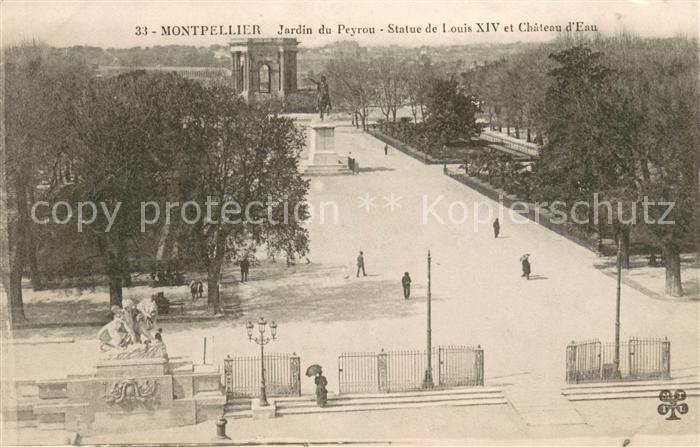 Montpellier Herault Jardin du Peyrou Statue de Louis XIV et