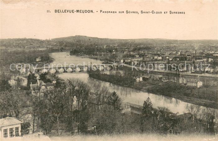 Bellevue Meudon Panorama sur Sèvres Saint Cloud et Suresnes