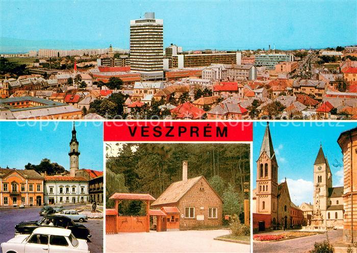 Veszprem Stadtpanorama Hochhaus Motive Innenstadt