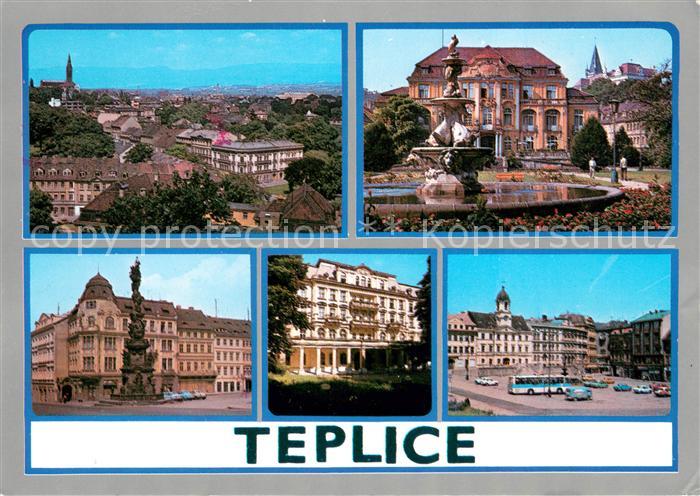 Teplice Stadtansichten Sehenswuerdigkeiten Brunnen
