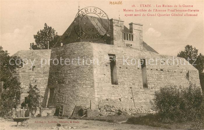 Etain Les Ruines de la Guerre Maison fortifiee de l’Avenue Prud’homme Havette ay