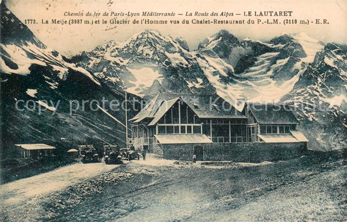 Le Lautaret La Meije et le Glacier de l’Homme vus du Chalet Restaurant du PLM