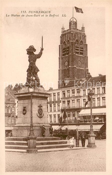 Dunkerque Duenkirchen La Statue de Jean Bart et le Beffroi