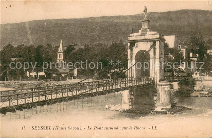 Seyssel Haute-Savoie Le Pont suspendu sur le Rhone