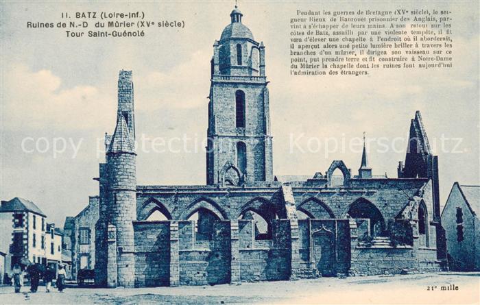 Batz-sur-Mer Ruines de ND du Murier Tour Saint Guenole