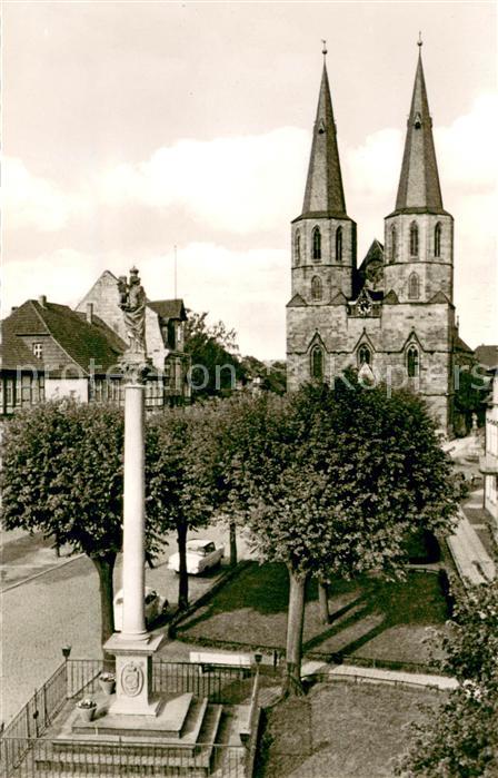 Duderstadt St Cyriakuskirche und Mariensaeule