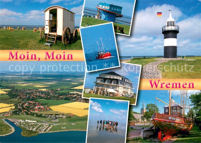 Wremen Strand Rutsche Leuchtturm Fliegeraufnahme Hotel Fischkutter Wremen