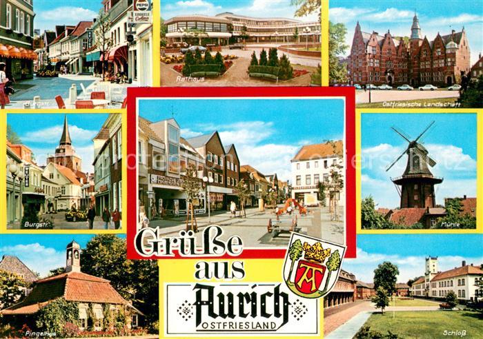 Aurich Ostfriesland Burgstr Rathaus Pingelhaus Muehle Schloss Marktplatz