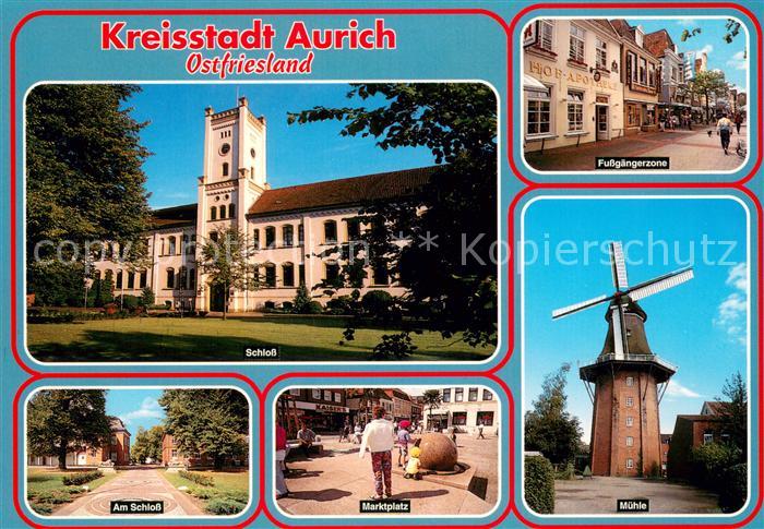 Aurich Ostfriesland Schloss Fussgaengerzone Am Schloss Marktplatz Muehle