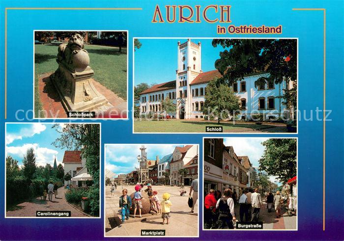 Aurich Ostfriesland Schlosspark Schloss Carolinengang Marktplatz Burgstrasse
