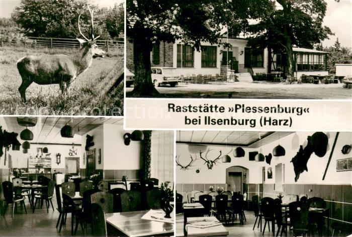 Ilsenburg Harz Raststaette Plessenburg Gastraeume Hirsch