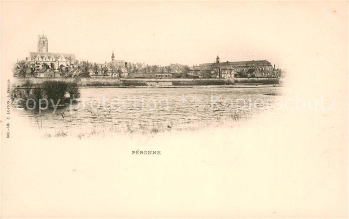 Peronne 80 Somme Bords de la Somme et vue sur la ville