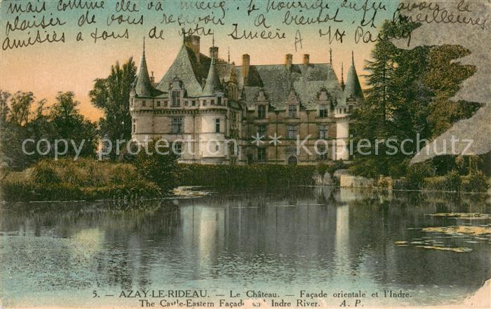 Azay-le-Rideau Chateau Facade orientale et l'Indre
