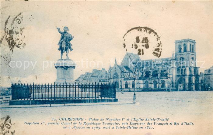 Cherbourg Statue de Napoléon 1er Monument Eglise Sainte Trinité