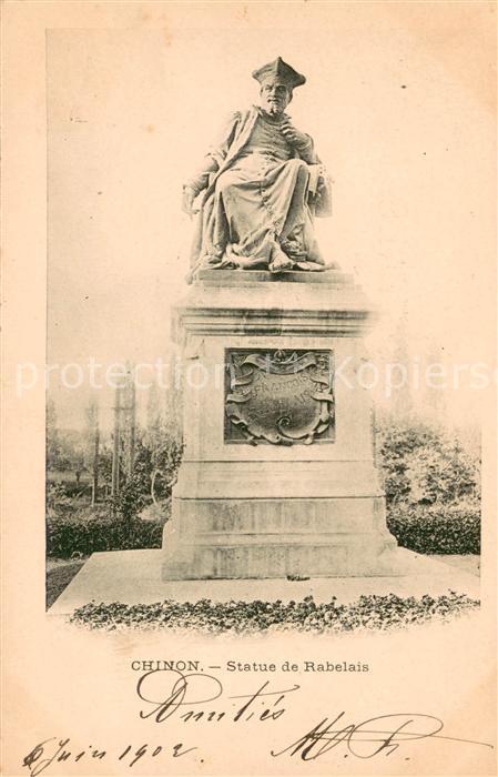 Chinon Indre et Loire Statue de Rabelais Monument