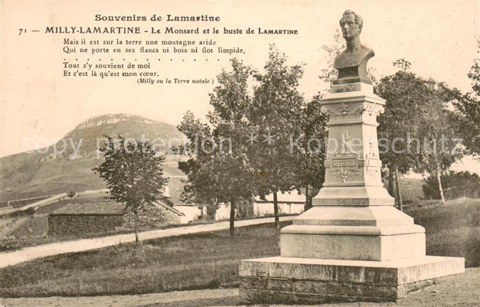 Milly-Lamartine Le Monsard et le buste de Lamartine Mon