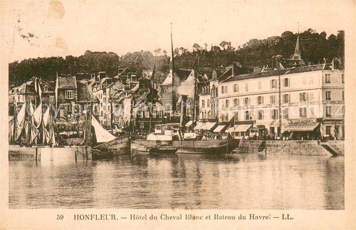 Honfleur Hôtel du Cheval Blanc et Bateau du Havre