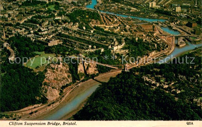 Bristol UK Clifton Suspension Bridge aerial view