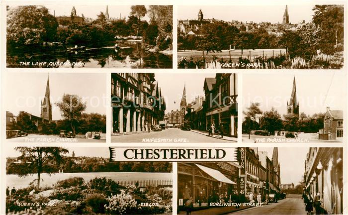 Chesterfield Queens Park Lake Parish Church Knifesmith Gate Burglington Street