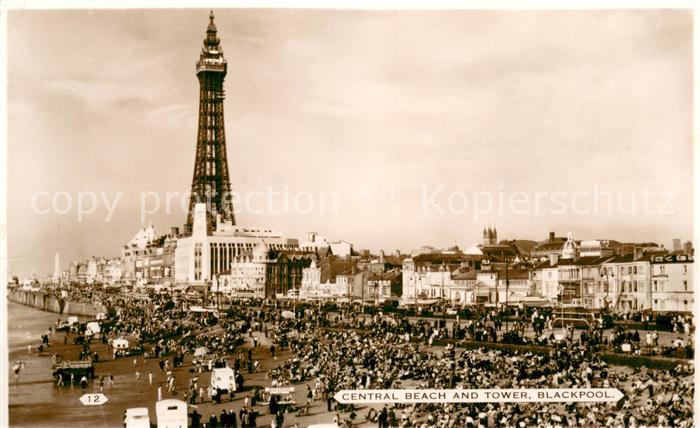Blackpool Central beach and Tower