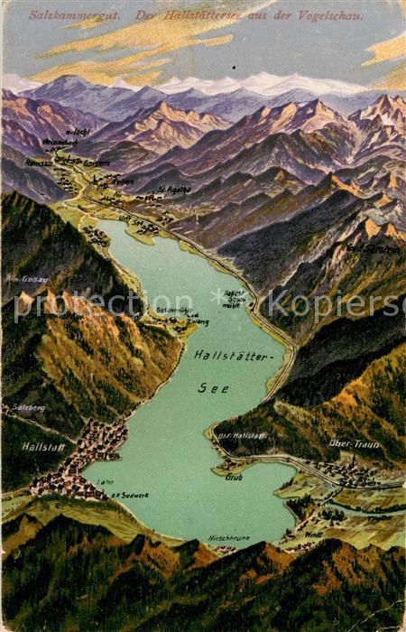 Hallstatt Austria Hallstaettersee Alpen aus der Vogelschau