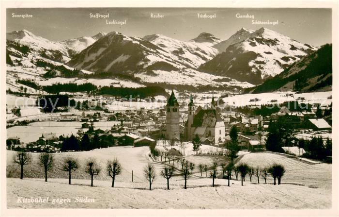 Kitzbuehel Tirol Winterpanorama gegen Sueden Alpen