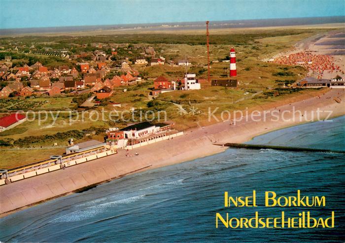 Borkum Heilbad im Hochseeklima Suedstrand Nordseeinsel Fliegeraufnahme